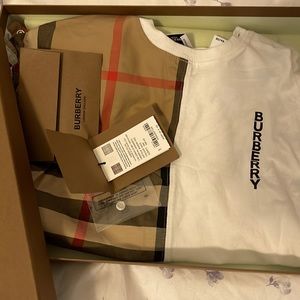 Burberry onesie 18 months old.